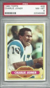 1980 Topps football card #28 Charlie Joiner, San Diego Chargers graded PSA 8 - Picture 1 of 1