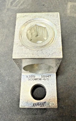 ILSCO MECHANICAL WIRE LUG 4/0 - 500 MCM 1/2 HOLE D2847A22T ALCU -pick qty TA-500