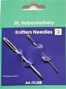 Pack of 2 Blunt End Knitters Needles For Sewing Garments & Darning FREE P&P  - Picture 1 of 1