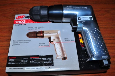 Ingersoll Rand 3/8" Heavy Duty Air Reversible Drill 7802RAKC with Keyless chuck - Image 1 of 4