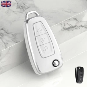 Auto Fernbedienung Schlüsselanhänger Cover Case für Ford Galaxy Transit Connect Custom *WEISS* - Bild 1 von 9