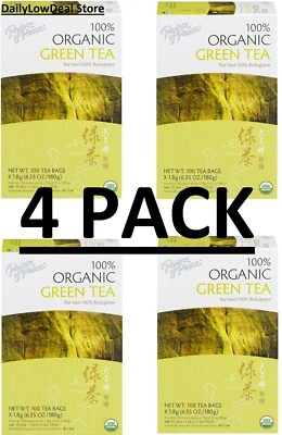 PACK 4 - Té Verde Príncipe de la Paz 100% Orgánico - 100 Bolsas de Té (Total 400 Bolsas) Foto 1 de 4