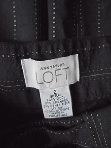 ANN TAYLOR 2 Black pinstripe PANTS wool blend Inseam 31.5" Unworn no tag - Picture 1 of 10
