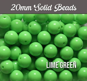 20 mm limettengrün klobig Kaugummi Perlen, 20 Perlen pro Packung, bunte Kaugummi Perle - Bild 1 von 11