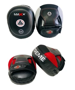 Maxx Focus Pads Air Mitts Pads Rex Leather Hook & Jab Pads Curved MMA Punch Pads - Picture 1 of 13