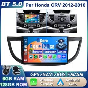 10.1" Für Honda CRV 2012-2016 Android 14 Car Autoradio GPS CarPlay 6GB+128GB DSP - Foto 1 di 18