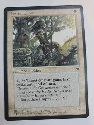 MTG Magic The Gathering Card Icatian Scout Summon Soldier White Fallen Empires  - Image 1 of 2