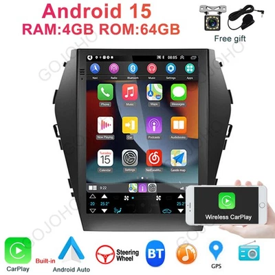 Rádio de carro estéreo 9,7" Android 13 CarPlay GPS para Hyundai Santa Fe IX45 2013-2018 - Imagem 1 de 4