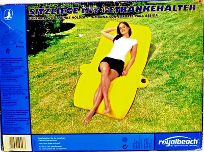Royalbeach Badeinsel Sitzliege Luftmatratze aufblasbar Gelb - Bild 1 von 2