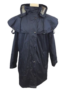 Windsor Country Estate Navy Blue Waterproof Hooded Raincoat Size 10 - Picture 1 of 9