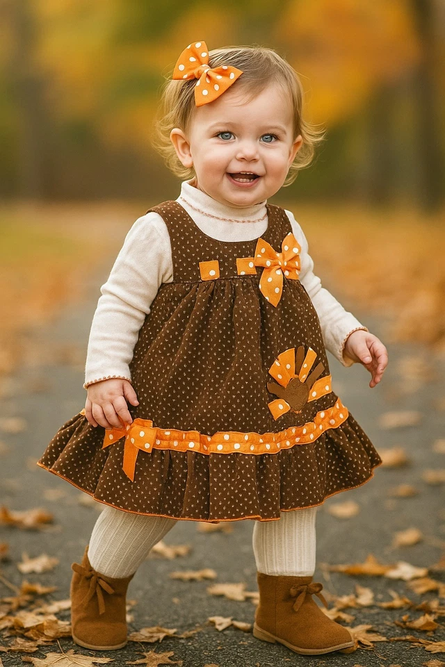 Bonnie Jean Baby Brown Corduroy Jumper Dress Outfit-Size 18 mos - Imagem 1 de 4