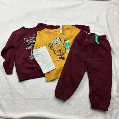 Conjunto Conjunto Conjunto Garanimals Niño’s 3T Rojo Amarillo 3 Piezas Pantalones Suéter Camisa Nuevo con Etiquetas Foto 1 de 4