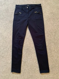 Next Skinny Fit Trousers Ankle Stretch Navy UK 10 - Picture 1 of 11