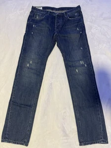 Neu ohne Etikett Herren Man X OneTeaspoon gerades Bein Größe 32 Denim blau Jeans - Bild 1 von 12