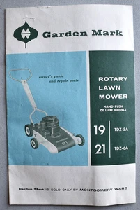 Garden Mark Rotary Lawn Mower 1960s Owner’s Guide Repair Parts Manual Brochure - Picture 1 of 7