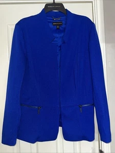 Dana Buchman Women's Mock Neck Blazer Jacket Size 14 Cobalt Blue NWT - Picture 1 of 6