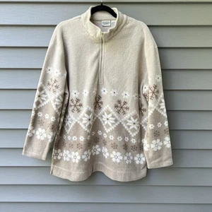 Classic Elements Mock Neck Sweater Fleece Brown Women's Size 1X - Picture 1 of 14