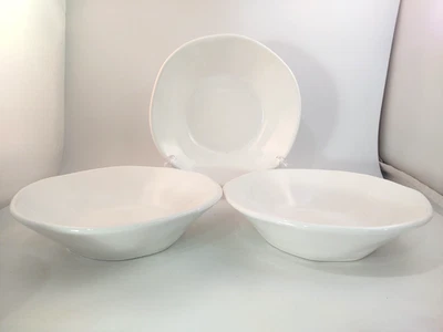 Juego de 3 cuencos para verduras/pasta blancos rústicos de 9" - Hecho en Italia Foto 1 de 4