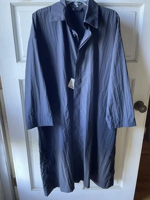 NWT Bergdorf Goodman eskandar Wide A-Line Back Pleat Coat Navy Dark Size 0 - Image 1 of 4