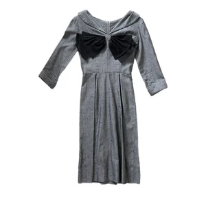 Vintage 1940s Grey Dress Bombshell Pencil Dress Small - Picture 1 of 4