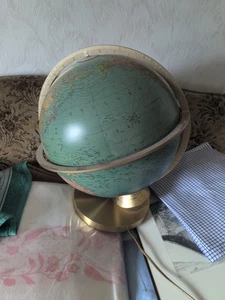 Leuchtglobus mit goldfarbenen Metallfuß mit Jahreszeitenskala - Foto 1 di 3