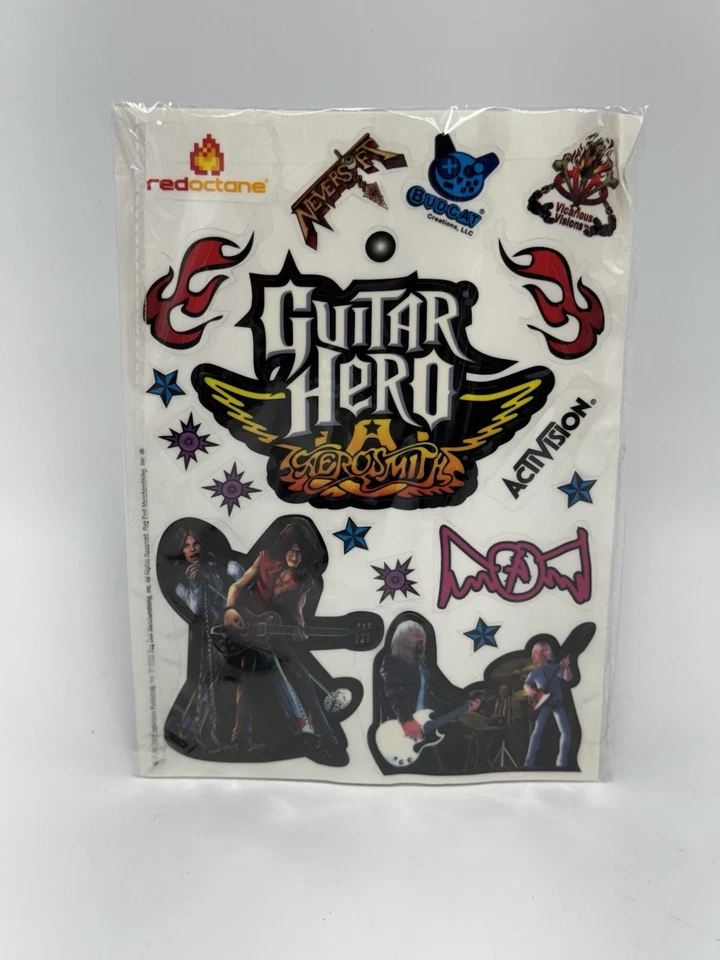 Guitar Hero Aerosmith Gibson Les Paul Sticker Pack New Sealed Activision - Image 1 of 3