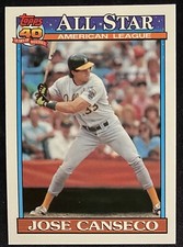1991 Topps Tiffany Jose Canseco AL All Star #390