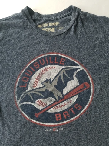 Louisville Bats Shirt Jersey MLB Minor League Baseball Reds Slugger Mens Medium Cover