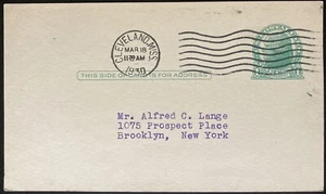 POSTAL REPLY CARD~1930 ONE CENT~CLEVELAND, MISSISSIPPI - Picture 1 of 2