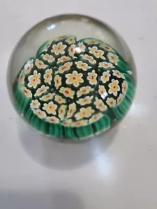 Murano Art Glass Millefiori Paperweight Italian Flower Garden . 2" - Picture 1 of 3