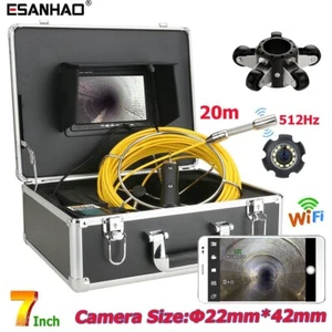Cámara de Inspección de Tuberías 7" 30M WIFI con Localizador 512hz 1000TVL Cámara de Alcantarillado IP68 - Imagen 1 de 20