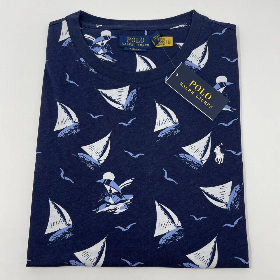 MENS RALPH LAUREN POLO S/S T-SHIRT BEARS / SAILS XXL