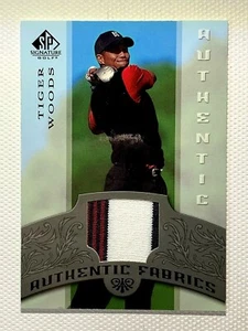 TIGER WOODS Upper Deck SP Signature Authentic Fabrics RARE Red/Black/White Shirt - Picture 1 of 2