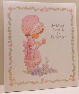 NOS Precious Moments Photo Album 13" x 11" Pink Girl Butterfly, 8 2-sided pages - Picture 1 of 2