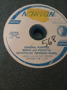 NEU Norton 10"X1"X1-1/4"Crystolon 60M GR/Preis gilt für 1 EA hat kleinen Chip - Bild 1 von 2