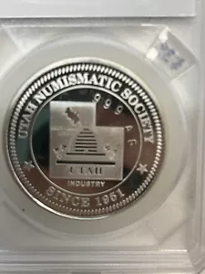 2001 SLC UTAH Geldshow Utah Numismatic Society 1 Oz 0,999 Silber Runde Münze - Bild 1 von 4