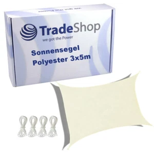 Sonnensegel Sonnendach konkav Rechteck PES 3x5m für Draußen Terrasse Sandkasten - Bild 1 von 5