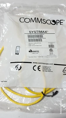 Commscope SYSTIMAX GS8E-YL-2M Modular Patch cord Yellow Cat6 -2m / 6.56ft - NEW - Image 1 of 4