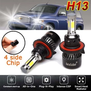 2pcs H13 9008 COB LED Headlight 4-Sided Hi/Lo Beam 2000W 240000LM 6500K White - Picture 1 of 10