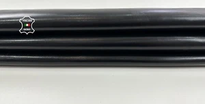 BLACK POLISHED SHINY smooth Italian Goatskin goat leather skin 4sqf 0.8mm #C3641 - Picture 1 of 7