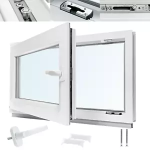 Fenêtre de cave fenêtre plastique 2 plis et 3 plis TOUTES TAILLES blanc pivotant basculant NEUF - Photo 1/49