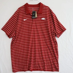 Arkansas Razorbacks Polo Shirt Mens 3XL Nike Dri-Fit Golf Red Short Sleeve NWT - Picture 1 of 9