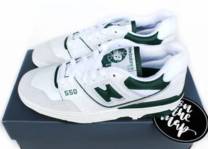New Balance 550 White Forest Green Grey Suede UK 4 5 6 7 8 9 10 11 12 US New - Picture 1 of 12