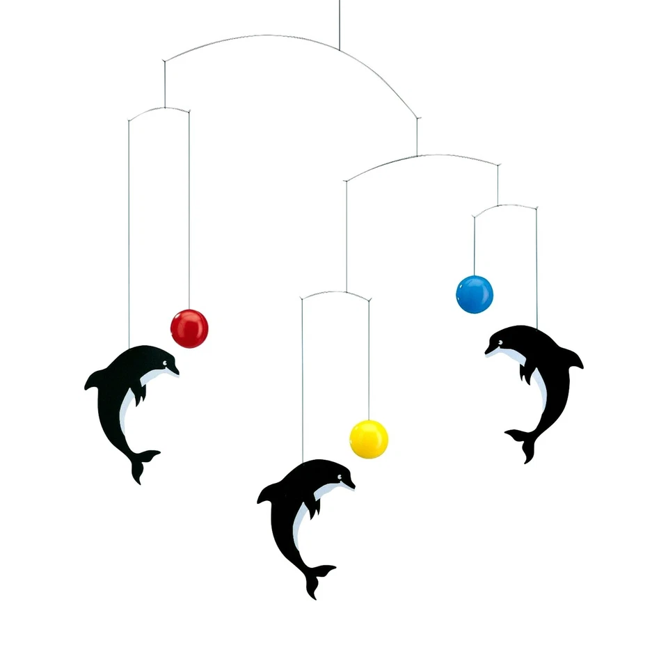 Handmade Three Dolphins Hanging Baby Mobile Hanging Gift Kids Room Home Décor - Image 1 of 4