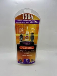 6ft Belkin 1394 Apple FireWire & Sony 6 Pin To 6 Pin Cable - Afbeelding 1 van 1