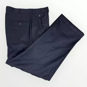 Vintage Polo RALPH LAUREN Mens 36x30 Wool Trousers Pleated Black Dress Pants USA - Picture 1 of 10