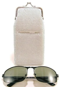 Small Metal Mesh Eye Glasses Case with a pocket "NEW" USA Stock - Picture 1 of 52