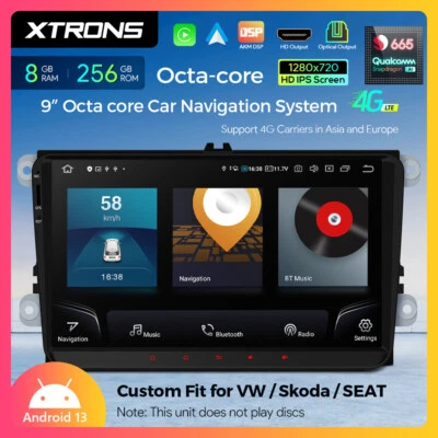 8G+256GB Autoradio Android 13 CarPlay 9 Zoll GPS für VW Golf 5/6/7 EOS Passat B6 - Bild 1 von 4