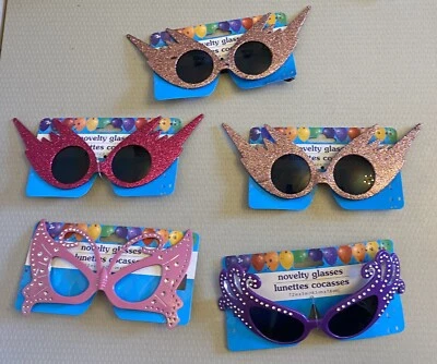 90-х годов винтажная новинка Cat глаз солнцезащитные очки летучая мышь со стразами блестящий пара новый/старый - Изображение 1 из 4