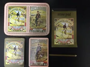 Vintage Columbia & Howe Bicycle Playing Cards In Tin. NEW Sealed Decks - Picture 1 of 2